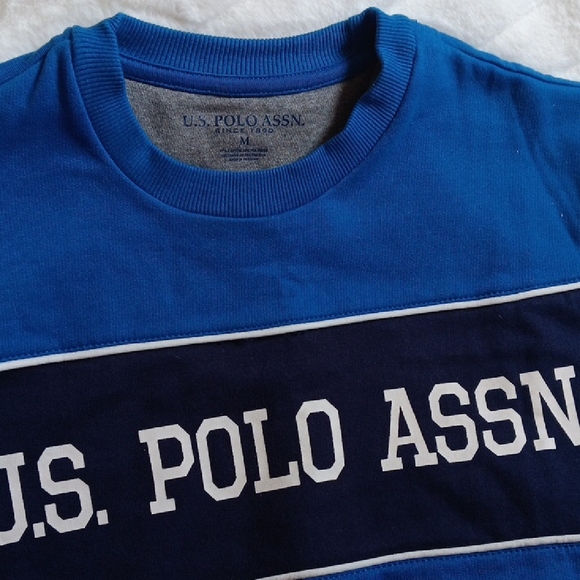 Blue men's sweater size M long sleeves U.S Polo Assn. - Picture 3 of 6